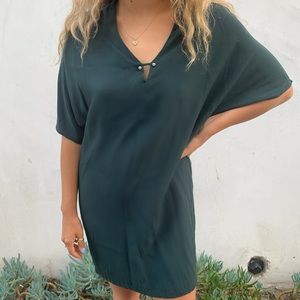 Zara army green straight mini dress